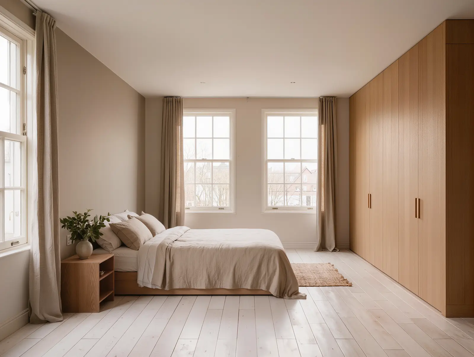 Eiken lamel wit geolied, slaapkamer